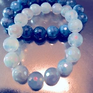 Blue Agate genuine stones
